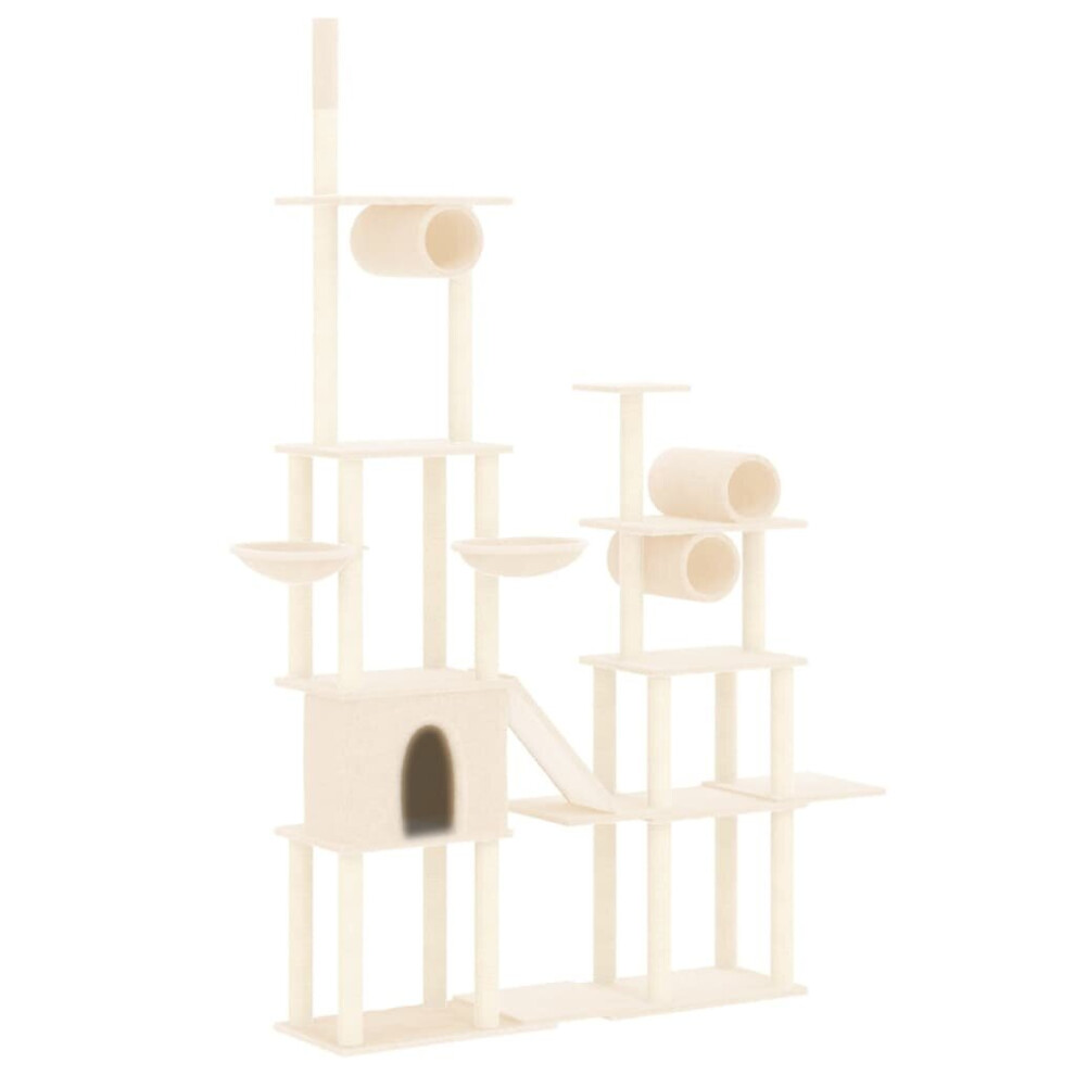 (Cream) vidaXL Cat Tree with Sisal Scratching Posts Cat Activity Centre Multi Colours