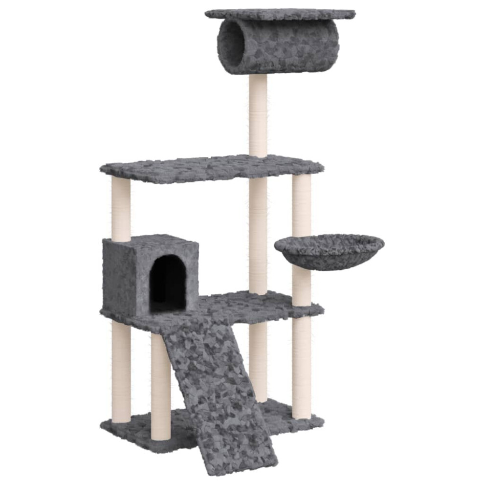 (Dark grey) vidaXL Cat Tree With Sisal Scratching Posts 131 Cm Cat Climber Multi Colours