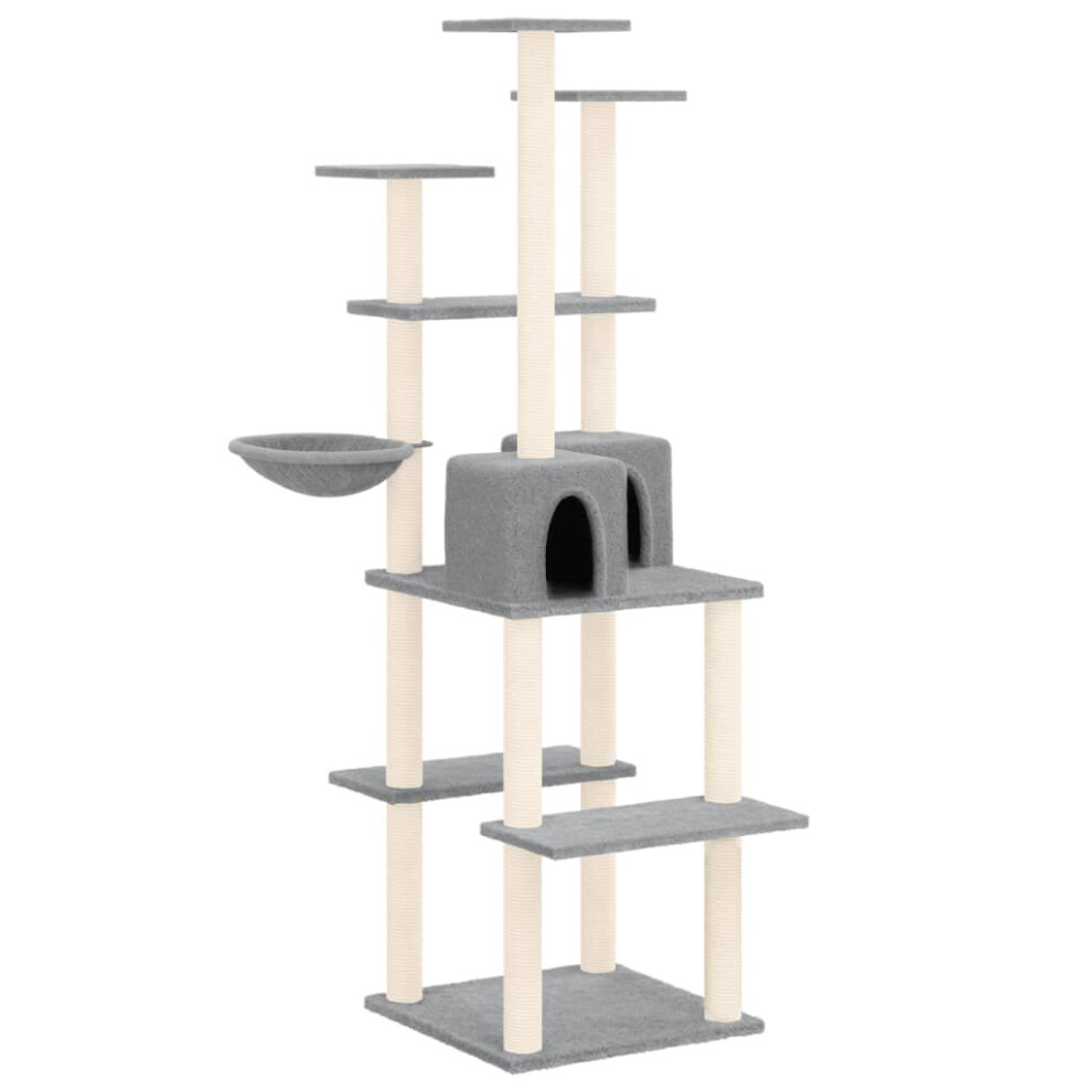 (Light grey) vidaXL Cat Tree with Sisal Scratching Posts Cat Activity Centre Multi Colours