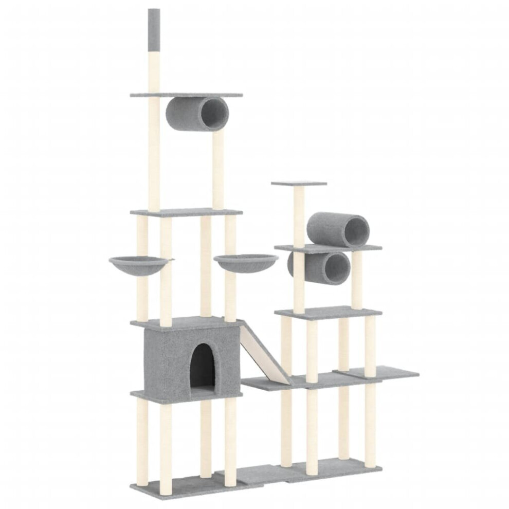 (Light grey) vidaXL Cat Tree With Sisal Scratching Posts Cat Activity Centre Multi Colours