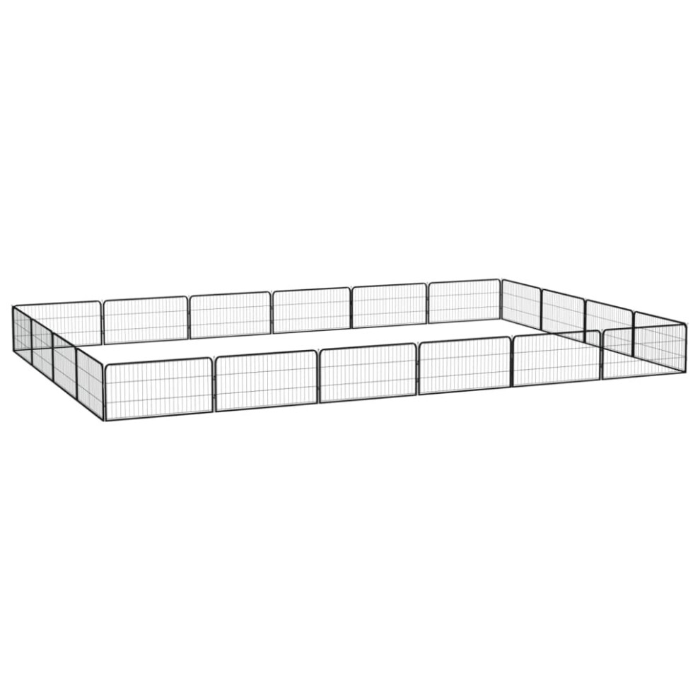 Vidaxl (600 X 400 X 50 Cm) Dog Playpen 4 Panels Black Powder-Coated Steel Dog Kennel Multi Sizes