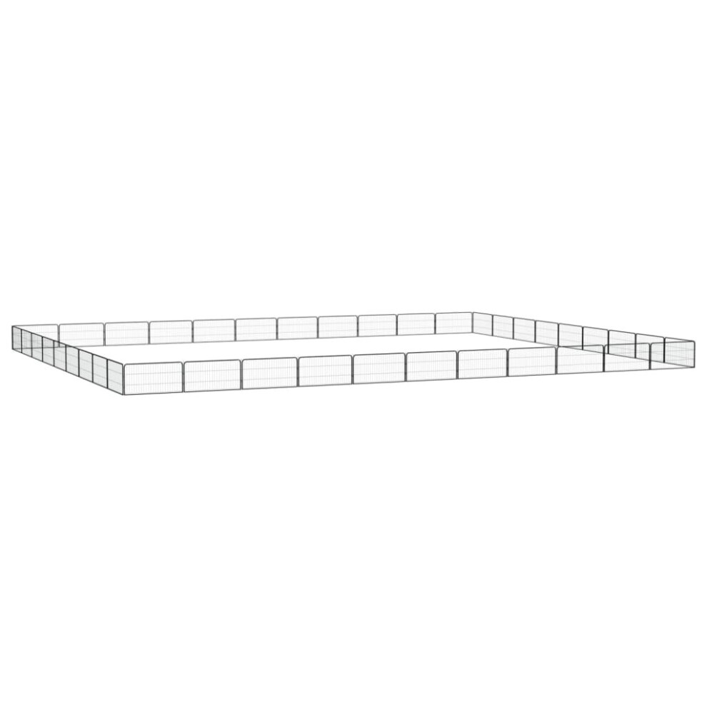 Vidaxl (1100 X 900 X 50 Cm) Dog Playpen 4 Panels Black Powder-Coated Steel Dog Kennel Multi Sizes