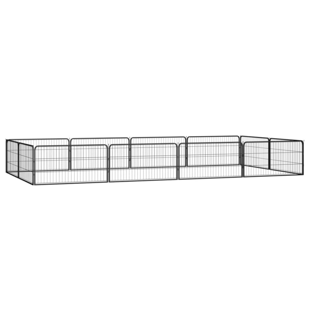 Vidaxl (400 X 200 X 50 Cm) Dog Playpen 4 Panels Black Powder-Coated Steel Dog Kennel Multi Sizes