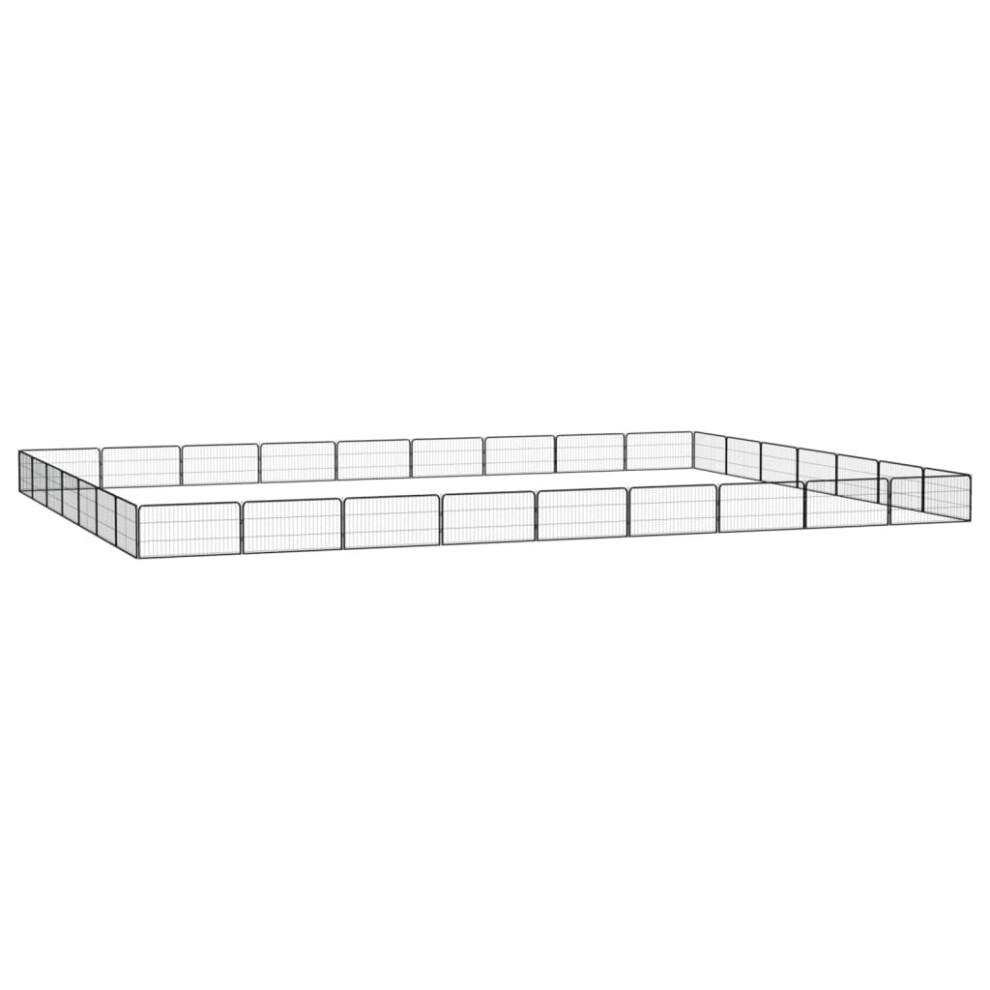 Vidaxl (900 X 700 X 50 Cm) Dog Playpen 4 Panels Black Powder-Coated Steel Dog Kennel Multi Sizes
