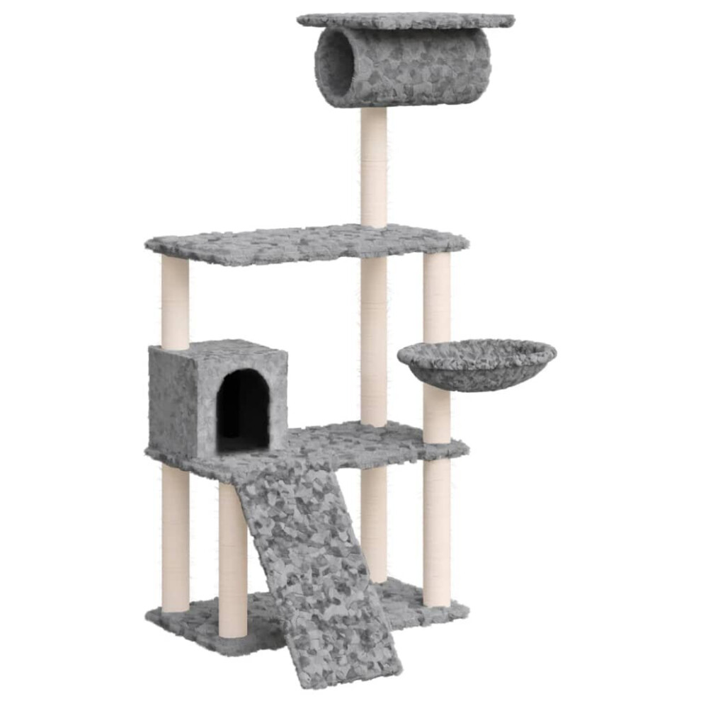 (Light grey) vidaXL Cat Tree With Sisal Scratching Posts 131 Cm Cat Climber Multi Colours