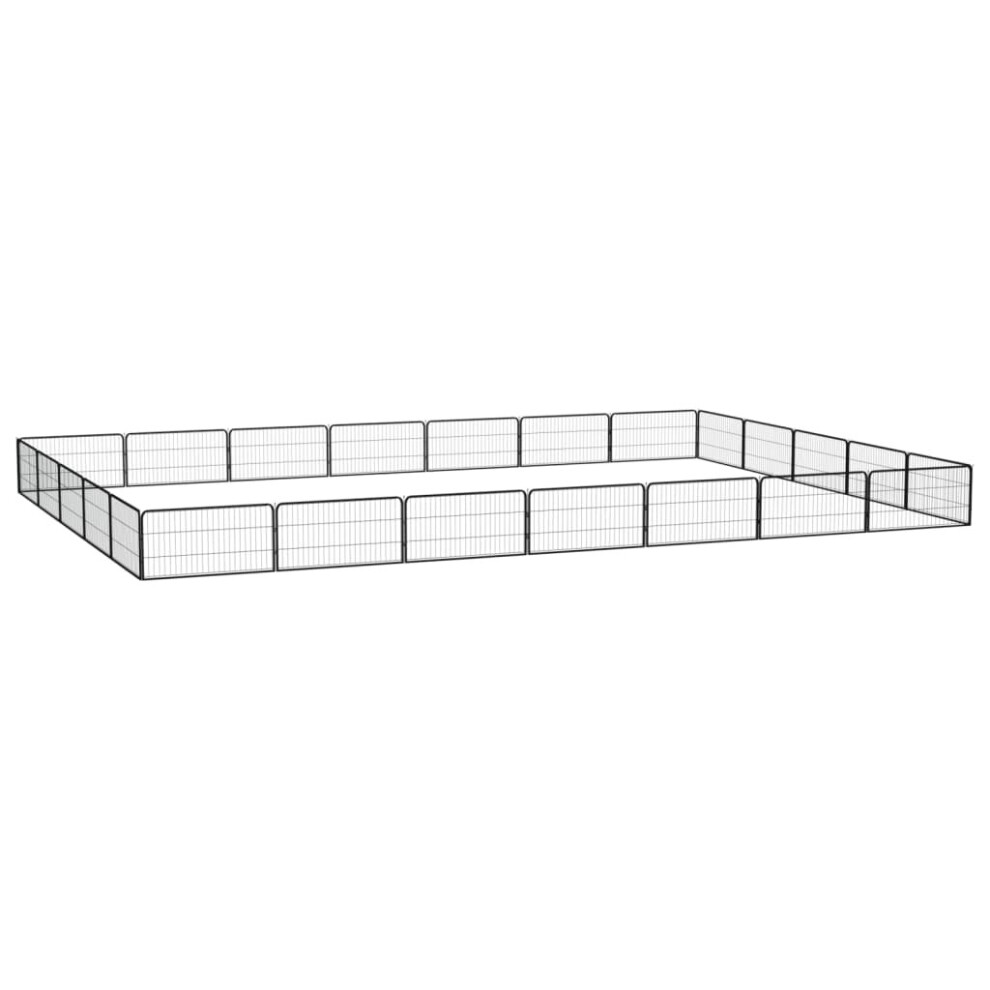 Vidaxl (700 X 500 X 50 Cm) Dog Playpen 4 Panels Black Powder-Coated Steel Dog Kennel Multi Sizes