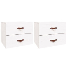 (White, 2) vidaXL 1/2x Wall-mounted Bedside Cabinet Floating Bedside Unit Multi Colours