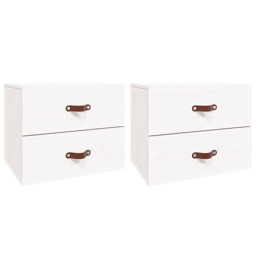 VidaXL (White, 2) vidaXL 1/2x Wall-mounted Bedside Cabinet Floating Bedside Unit Multi Colours