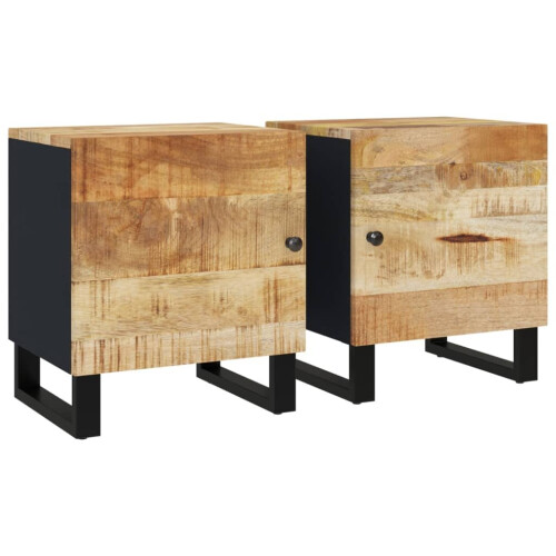 VidaXL (2 Bedside cabinet, Mango) vidaXL Bedside Cabinet Bed Table Telephone Stand Nightstand Solid Wood Mango