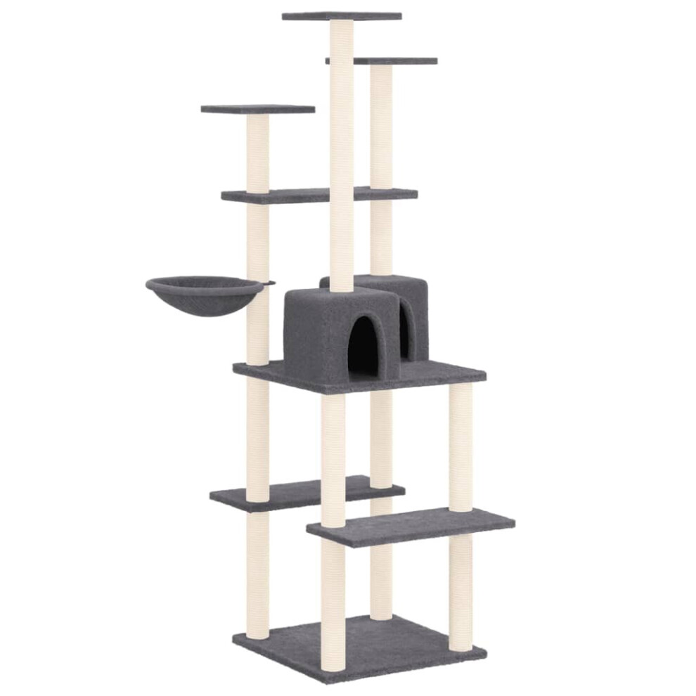 (Dark grey) vidaXL Cat Tree with Sisal Scratching Posts Cat Activity Centre Multi Colours