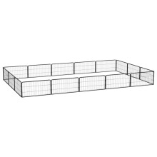 (500 x 300 x 50 cm) vidaXL Dog Playpen 4 Panels Black Powder-coated Steel Dog Kennel Multi Sizes