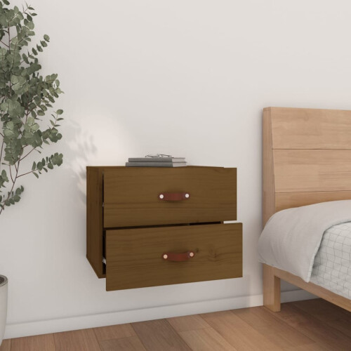 VidaXL (Honey brown, 2) vidaXL 1/2x Wall-mounted Bedside Cabinet Floating Bedside Unit Multi Colours 2