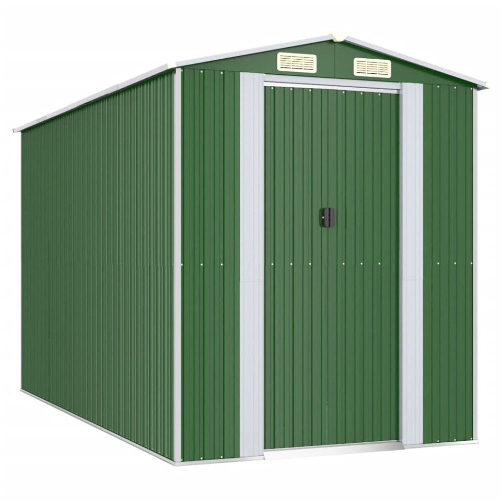Vidaxl (192 X 357 X 223 Cm (L X W X H)) Garden Shed Galvanised Steel Outdoor Tool Storage Patio Lawn Tool Shed