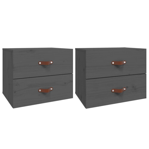 VidaXL (Grey, 2) vidaXL 1/2x Wall-mounted Bedside Cabinet Floating Bedside Unit Multi Colours 1