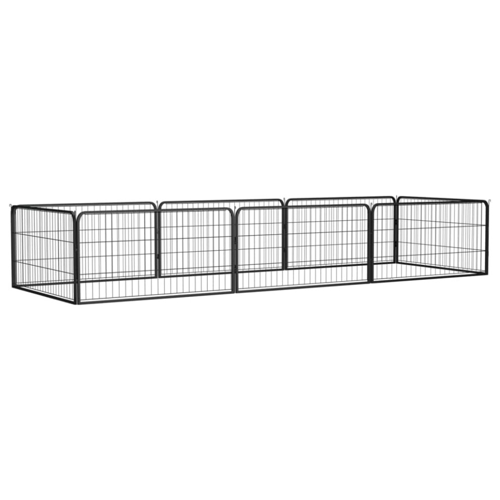 (300 x 100 x 50 cm) vidaXL Dog Playpen 4 Panels Black Powder-coated Steel Dog Kennel Multi Sizes