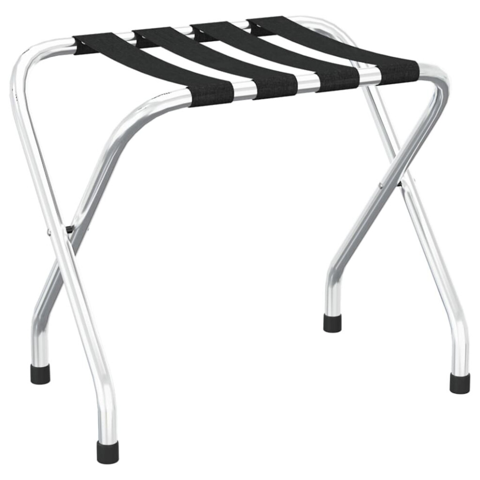 (Black and silver, 56 x 40 x 49 cm) vidaXL Luggage Rack with Backrest Black/Black and Silver 56x39x52/56x40x49 cm