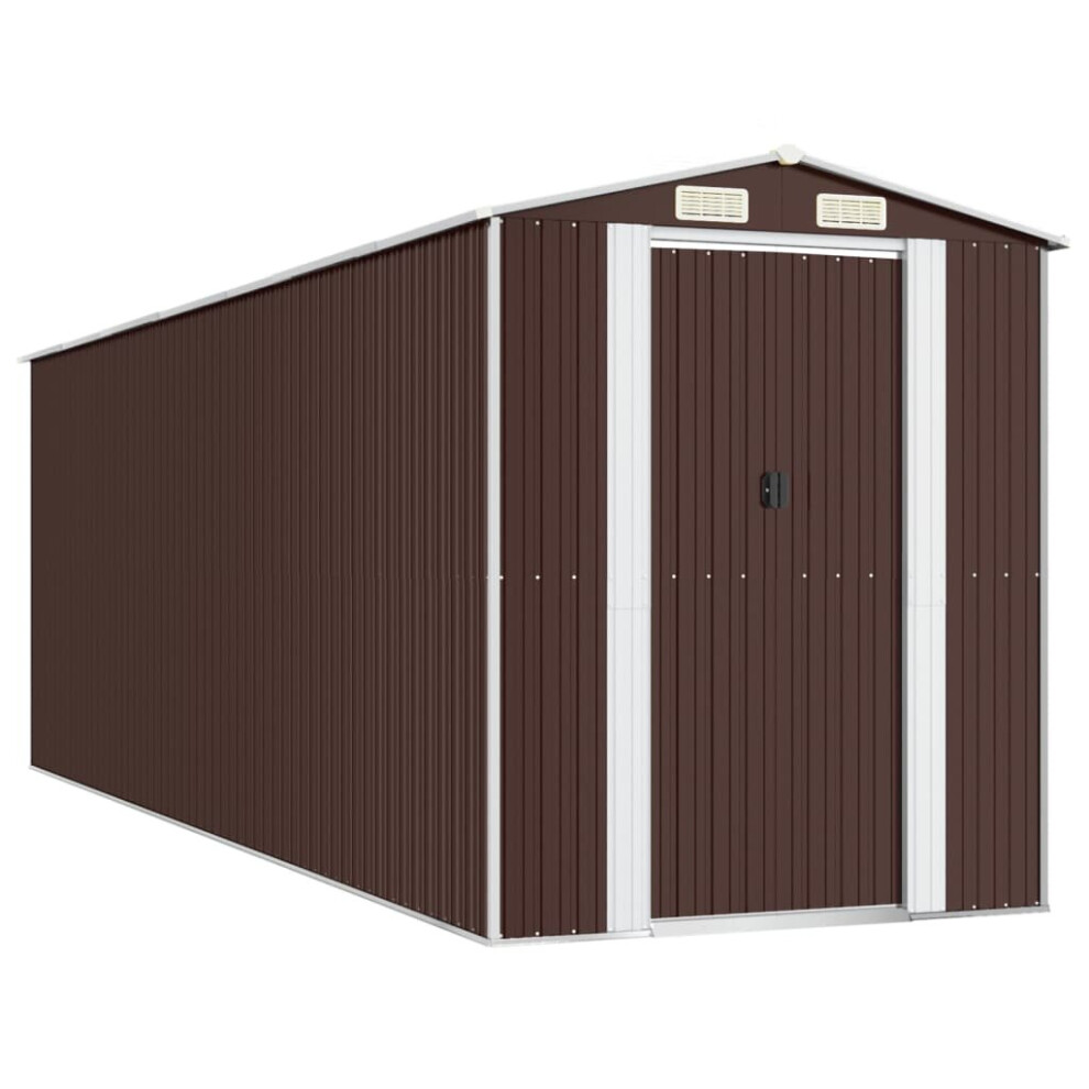 Vidaxl (192 X 606 X 223 Cm (L X W X H)) Garden Shed Galvanised Steel Outdoor Tool Storage Patio Lawn Tool Shed