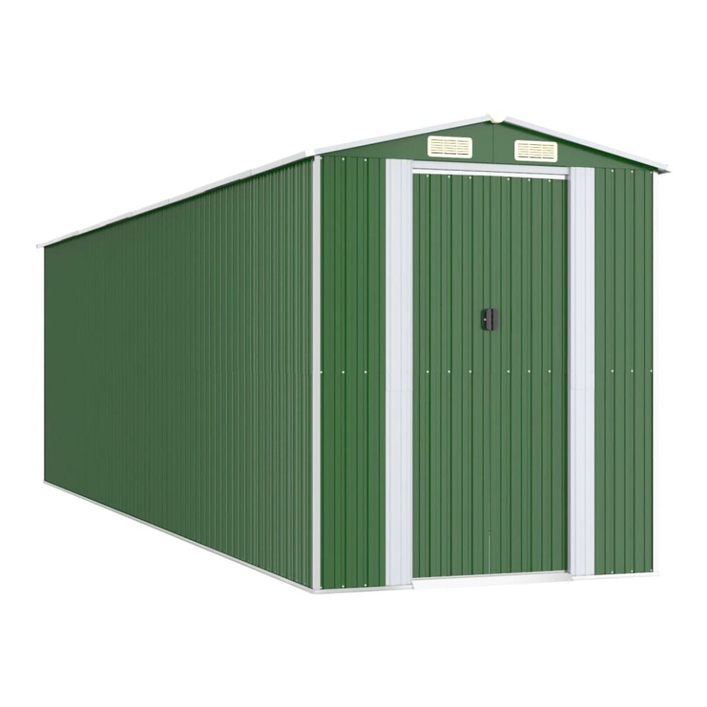 Vidaxl (192 X 689 X 223 Cm (L X W X H)) Garden Shed Galvanised Steel Outdoor Tool Storage Patio Lawn Tool Shed