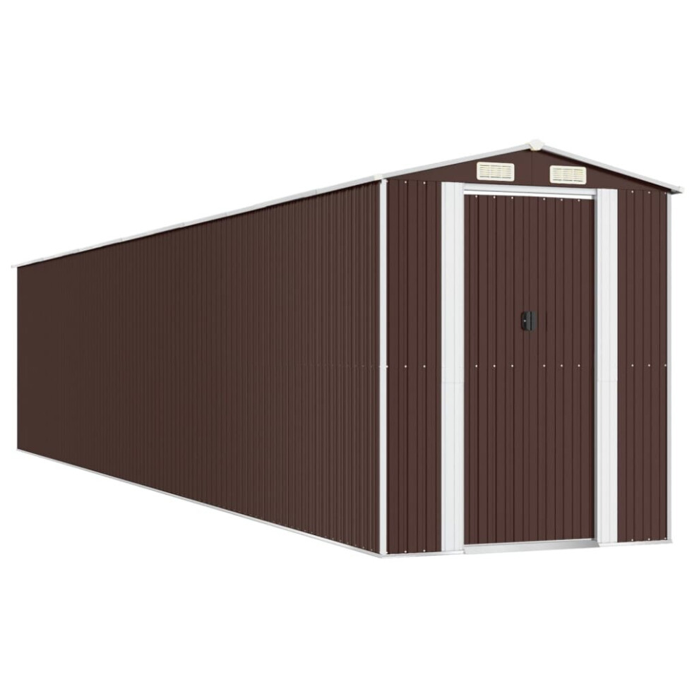 Vidaxl (192 X 1021 X 223 Cm (L X W X H)) Garden Shed Galvanised Steel Outdoor Tool Storage Patio Lawn Tool Shed