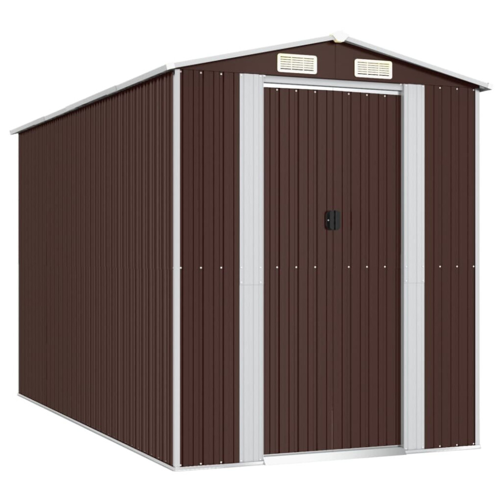Vidaxl (192 X 357 X 223 Cm (L X W X H)) Garden Shed Galvanised Steel Outdoor Tool Storage Patio Lawn Tool Shed