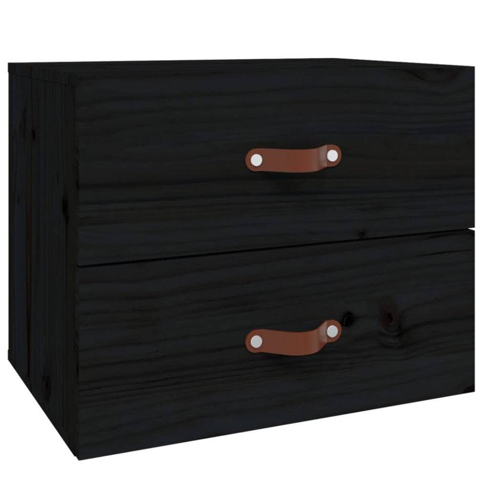 Vidaxl (, 1) 1/2X Wall-Mounted Bedside Cabinet Floating Bedside Unit Multi Colours Black