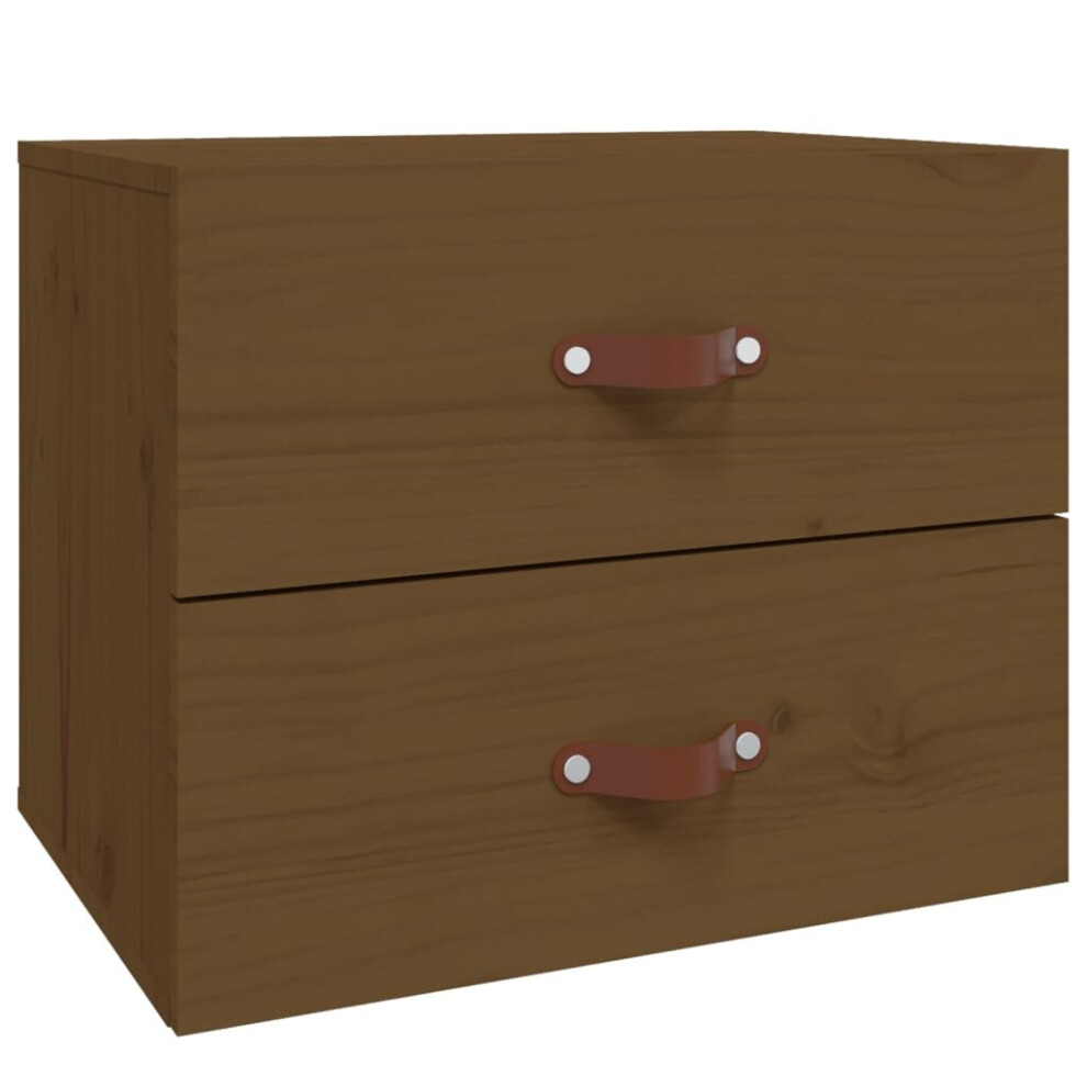Vidaxl (Honey Brown, 1) 1/2X Wall-Mounted Bedside Cabinet Floating Bedside Unit Multi Colours