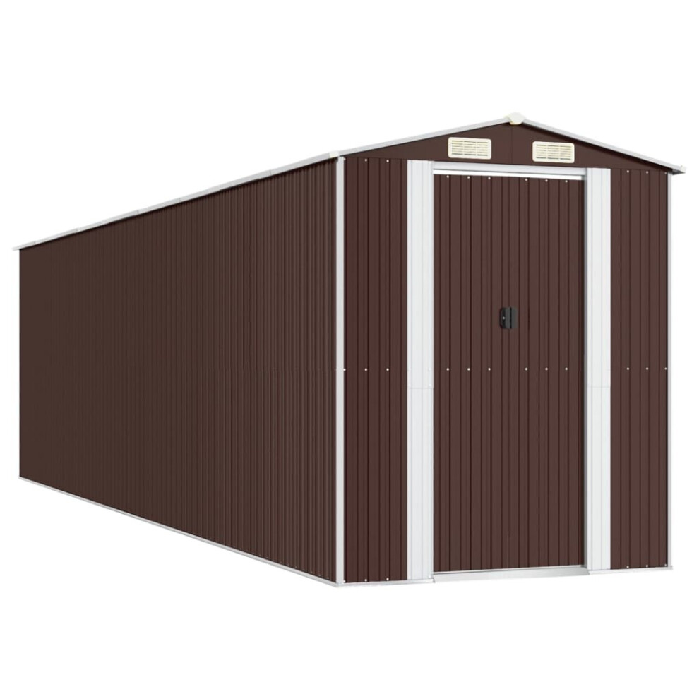 Vidaxl (192 X 772 X 223 Cm (L X W X H)) Garden Shed Galvanised Steel Outdoor Tool Storage Patio Lawn Tool Shed