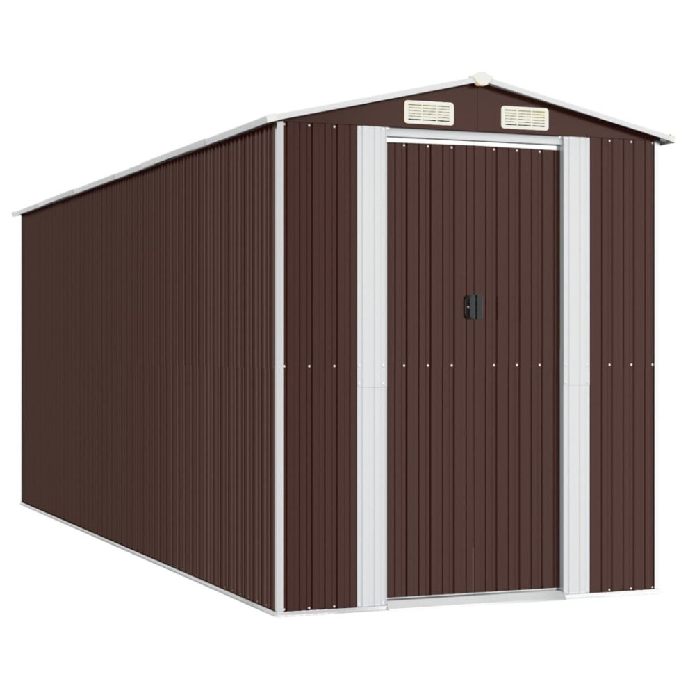 Vidaxl (192 X 523 X 223 Cm (L X W X H)) Garden Shed Galvanised Steel Outdoor Tool Storage Patio Lawn Tool Shed