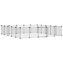 (20-panel with door, 4.3 cm) vidaXL Pet Cage with Door Black Steel Rabbit Hutch 1.5 cm/4.3 cm Multi Models