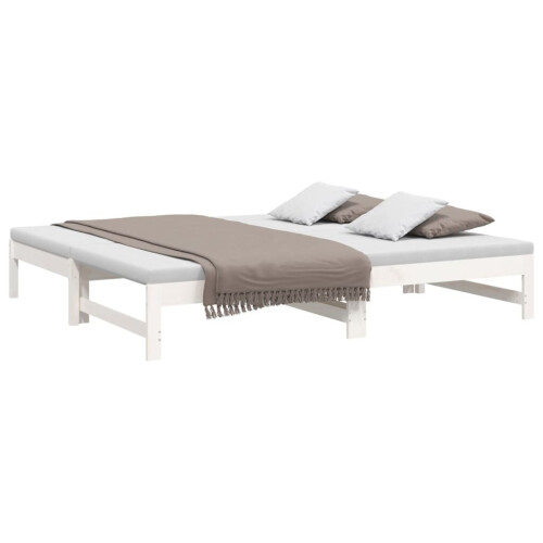 VidaXL (White) vidaXL Solid Wood Pine Pull-out Day Bed Wooden Sofa Bed Multi Colours/Sizes 2