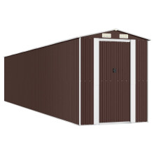vidaXL Geräteschuppen Dunkelbraun 192x938x223 cm Verzinkter Stahl