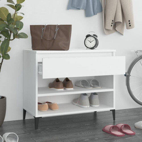 VidaXL (White) vidaXL Shoe Cabinet Engineered Wood Storage Rack Unit Stand Multi Colours 2