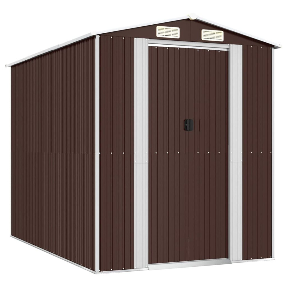 Vidaxl (192 X 274 X 223 Cm (L X W X H)) Garden Shed Galvanised Steel Outdoor Tool Storage Patio Lawn Tool Shed