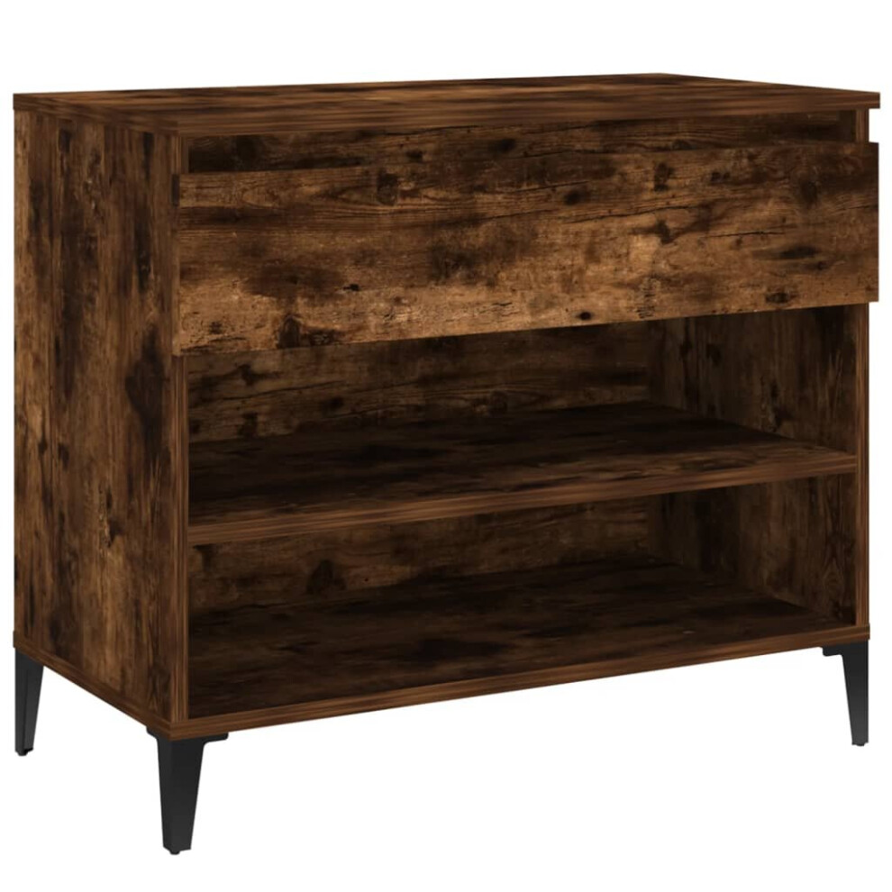 Vidaxl (Smoked Oak) Shoe Cabinet Engineered Wood Storage Rack Unit Stand Multi Colours