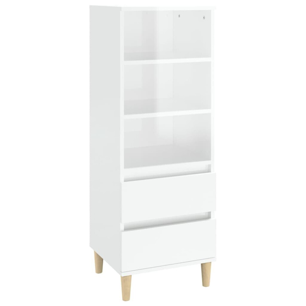 (High gloss white) vidaXL Highboard Engineered Wood High Sideboard Buffet Cabinet Multi Colours