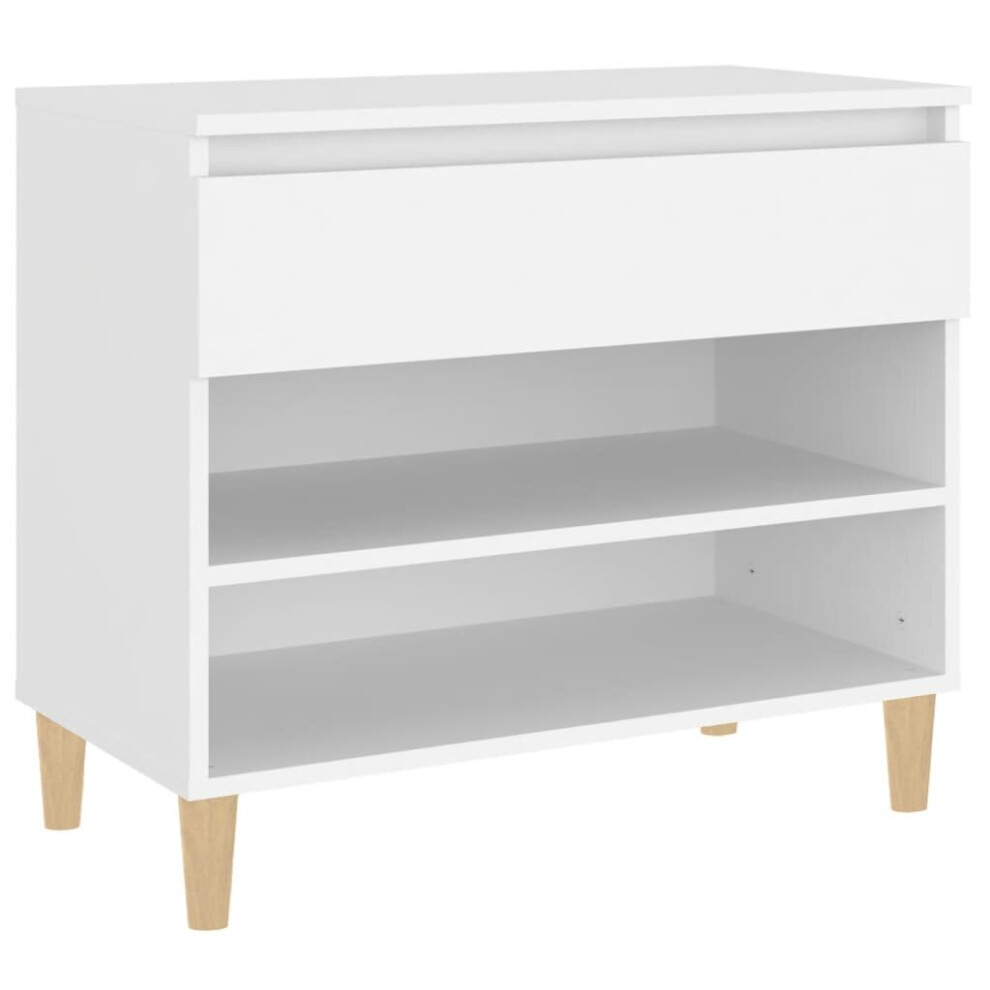 Vidaxl (White) Shoe Cabinet Engineered Wood Home Shoe Storage Organiser Multi Colours White