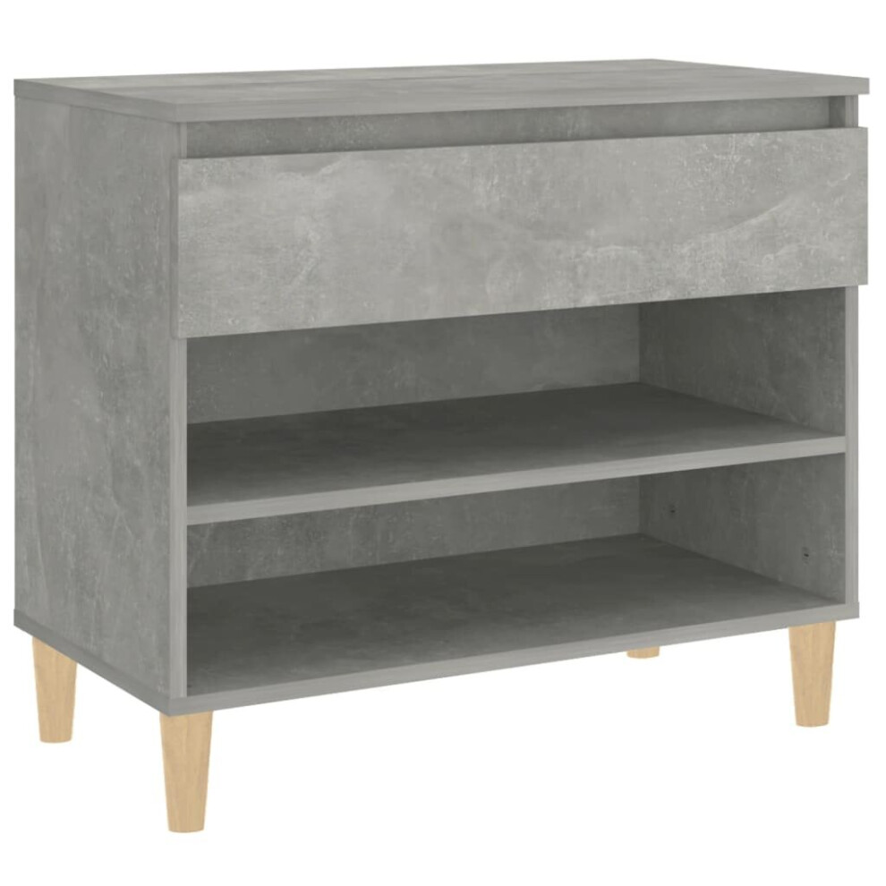 vidaXL Shoe Cabinet - Concrete Grey - 70x36x60 cm - Engineered Wood - Image 2