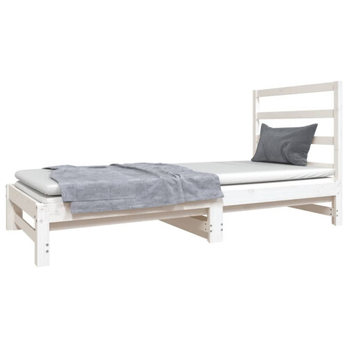 VidaXL (White) vidaXL Pull-out Day Bed Bedroom Sofa Bed Guest Bed Sofa Couch Solid Wood Pine 1