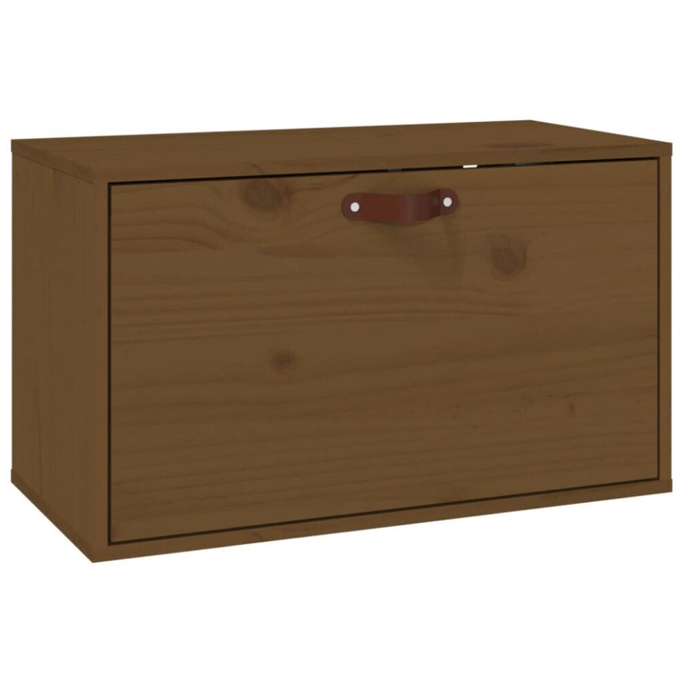 Vidaxl (Honey Brown) Solid Wood Pine Wall Cabinet Wooden Floating Wall Unit Multi Colours