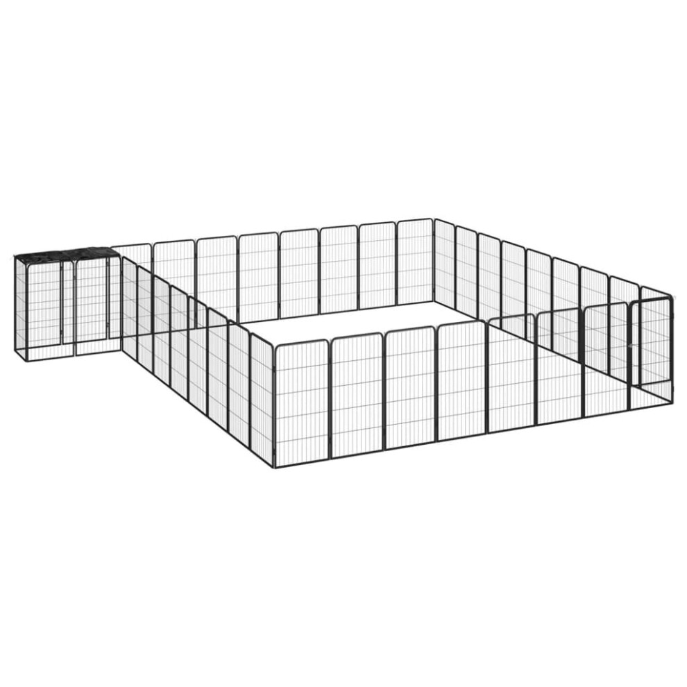 (500 x 450 x 100 cm) vidaXL Dog Playpen 6 Panels Black Powder-coated Steel Dog Kennel Multi Sizes