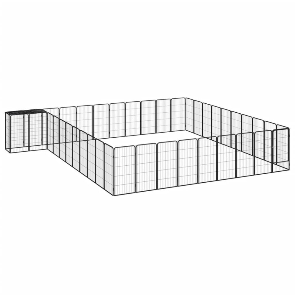 (550 x 500 x 100 cm) vidaXL Dog Playpen 6 Panels Black Powder-coated Steel Dog Kennel Multi Sizes