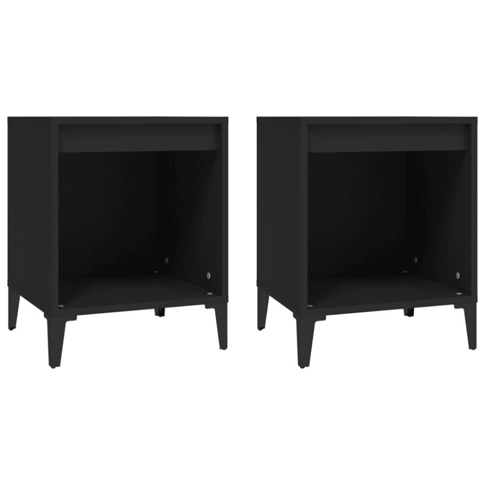 Vidaxl (Black, 2 X Bedside Cabinet) 1/2X Bedside Cabinet White Nightstand Telephone Stand Multi Colours