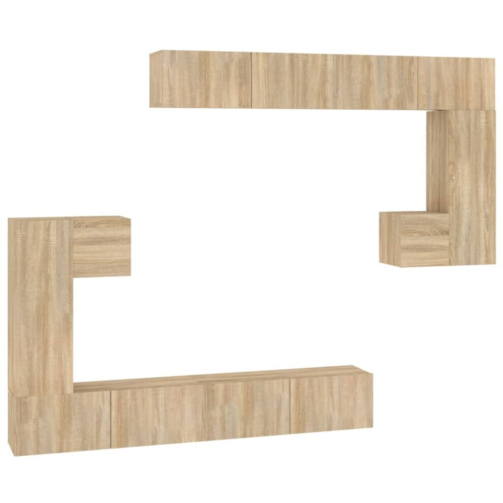 Vidaxl (Sonoma Oak, 30.5 X 30 X 90 Cm (W X D X H)) Wall-Mounted Tv Cabinet Engineered Wood Multi Colours 100/80X30x30 Cm