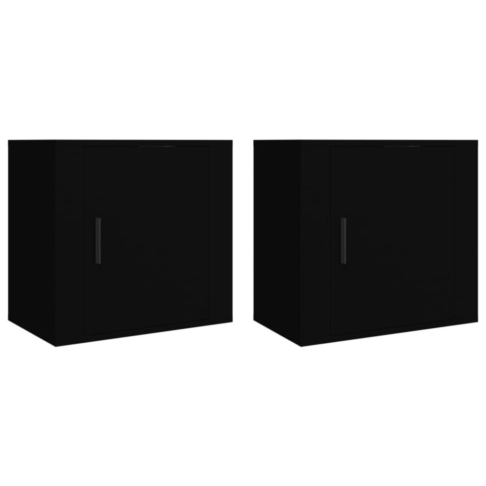 Vidaxl (Black, 2 X Bedside Cabinet) 1/2X Wall-Mounted Bedside Cabinet Floating Nightstand Multi Colours
