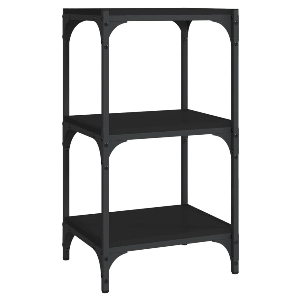 (Black, 40 x 33 x 70.5 cm) vidaXL Book Cabinet Engineered Wood and Steel Media Rack Multi Colours/Sizes