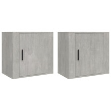(Concrete grey, 2 x Bedside cabinet) vidaXL 1/2x Wall-mounted Bedside Cabinet Floating Nightstand Multi Colours
