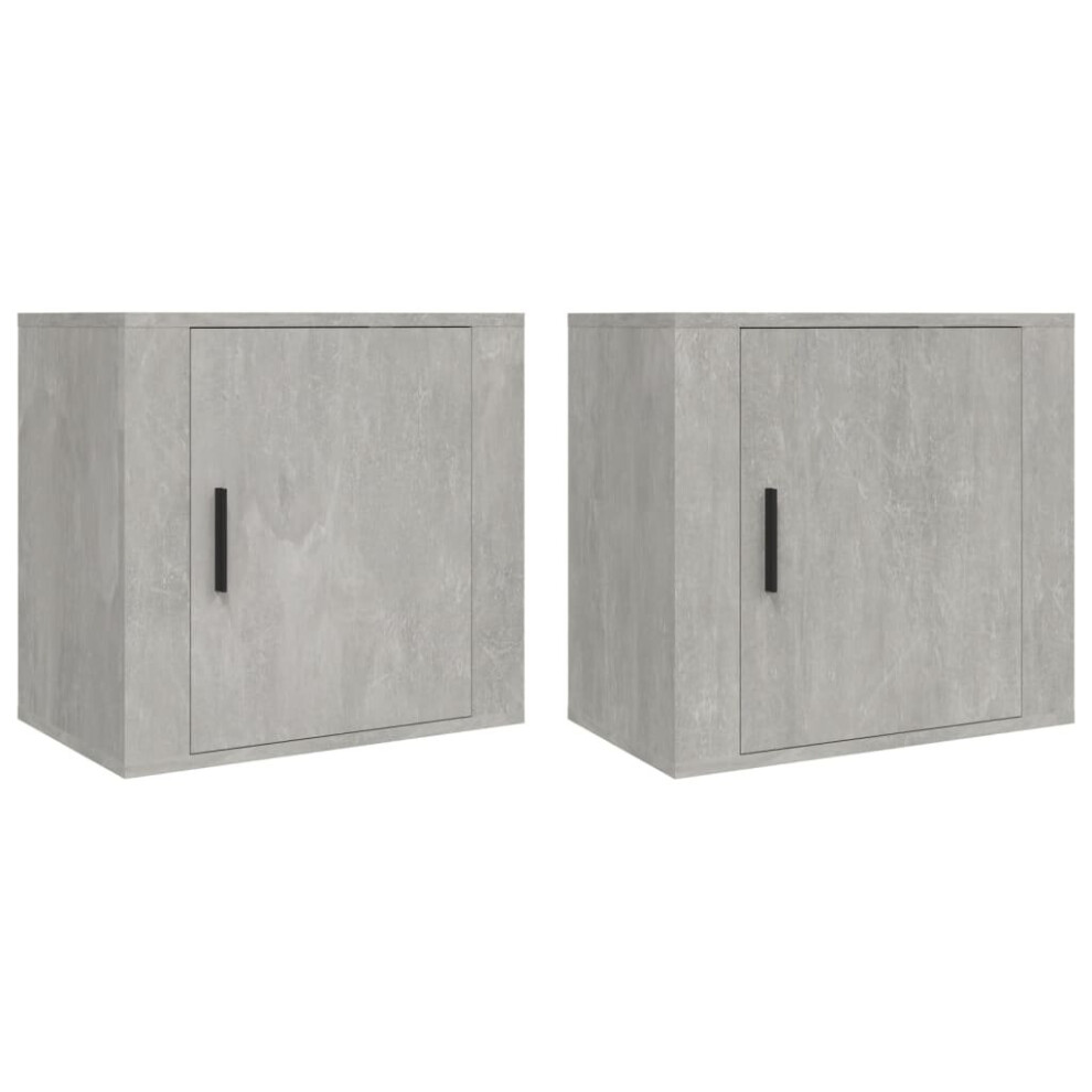 Vidaxl (Concrete Grey, 2 X Bedside Cabinet) 1/2X Wall-Mounted Bedside Cabinet Floating Nightstand Multi Colours