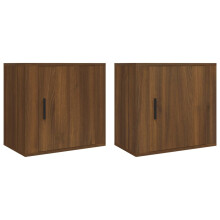 (Brown oak, 2 x Bedside cabinet) vidaXL 1/2x Wall-mounted Bedside Cabinet Floating Nightstand Multi Colours