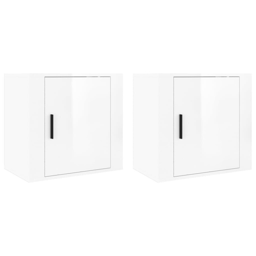 Vidaxl (High Gloss White, 2 X Bedside Cabinet) 1/2X Wall-Mounted Bedside Cabinet Floating Nightstand Multi Colours