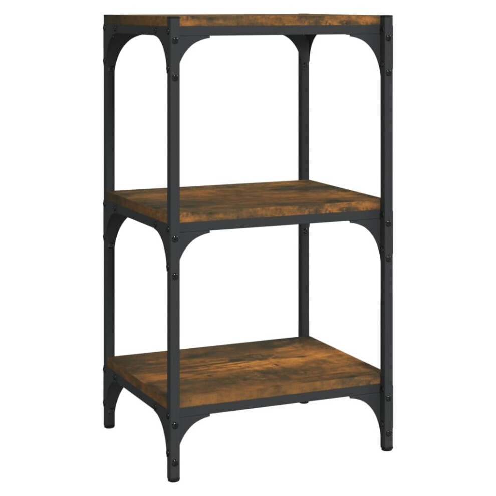 Vidaxl Brown (Smoked Oak, 40 X 33 X 70.5 Cm) Book Cabinet Engineered Wood And Steel Media Rack Multi Colours/Sizes
